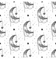 seamless pattern mystical moon with stars stars vector image vector image