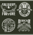 vintage military emblems set vector image