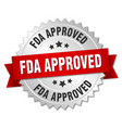 fda approved round isolated silver badge vector image