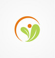 green organic leaf people abstract logo vector image