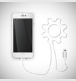 realistic smartphone with wire vector image