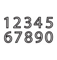 set black and white number made from rope vector image