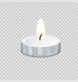 candle tealight or candlelight 3d realistic icon vector image vector image