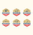 farm meat and poultry abstract signs vector image vector image