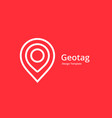 geotag or location pin logo icon design vector image