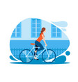 girl riding a bicycle vector image vector image