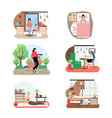 8 march womens day set flat isolated vector image