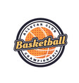 basketball sport icon of club varsity team league vector image vector image