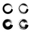black circle brush strokes vector image vector image