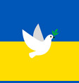 creative ukraine flag poster with dove of peace vector image