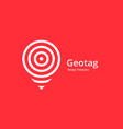 geotag or location pin logo icon design vector image