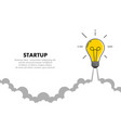 light bulb rocket launch for business startup vector image vector image