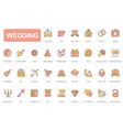 wedding concept simple line icons set pack vector image