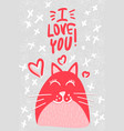 cute cat in love flat character vector image