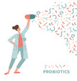 female doctor holding probiotics capsule concept vector image