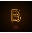 neon 3d letter b vector image
