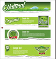 ecology organic nature green banner collection vector image vector image