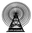 ferris wheel silhouette vector image vector image