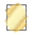 gold metall texture black frame golden color vector image