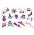 isometric infographic 3d diagrams graphs vector image