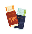 passport with airline boarding pass ticket vector image