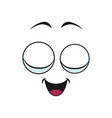 satisfied sleeping dreaming emoticon closed eyes vector image