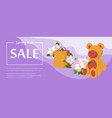 spring sale for children colorful flyer template vector image vector image