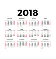 calendar for 2018 vector image vector image