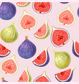 seamless pattern with green and ripe figs vector image