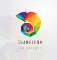 3d origami low polygon chameleon vector image