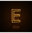 neon 3d letter e vector image vector image