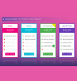 web banner of tariffs and prices vector image vector image