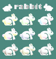 cute white rabbit icon vector image vector image