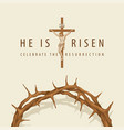 easter banner with crown thorns and crucifixion vector image vector image