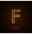 neon 3d letter f vector image vector image