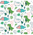 cute dino seamless pattern vector image