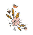 doodle flower bouquet in scandinavian vector image