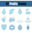 fruits icon set vector image vector image