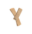 letter y wood board font plank and nails alphabet vector image vector image