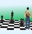 young man on chessboard 3d vector image vector image