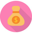 flat money bag icon vector image