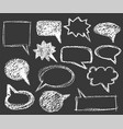 set white chalk cartoon bubble speech elements vector image