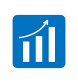 arrow move up symbol growing graph icon in blue vector image
