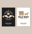 cowboy club poster flyer wild west vector image vector image