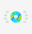 octagon divided into 8 parts with central circle vector image vector image