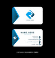 blue sharp style business card template vector image
