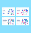 business people characters interact with icons vector image vector image