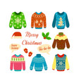 christmas jumper set woolen xmas ugly sweaters vector image vector image