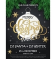 christmas party poster with fir-tree vector image