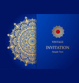 mandala save date card design vintage floral vector image